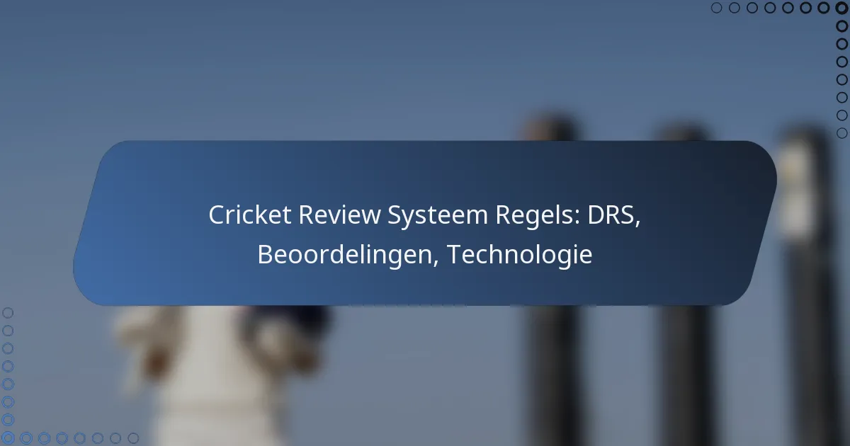Cricket Review Systeem Regels: DRS, Beoordelingen, Technologie