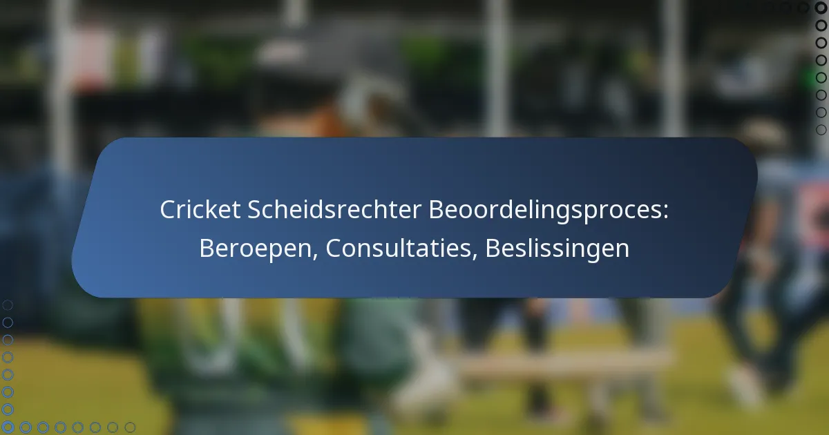 Cricket Scheidsrechter Beoordelingsproces: Beroepen, Consultaties, Beslissingen