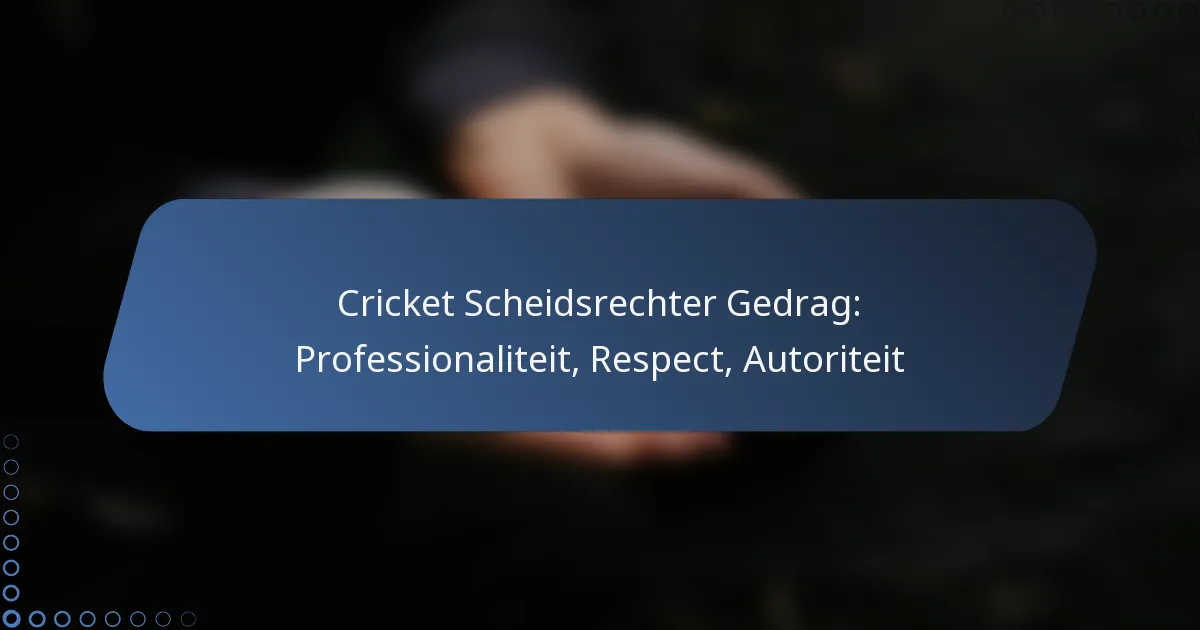 Cricket Scheidsrechter Gedrag: Professionaliteit, Respect, Autoriteit