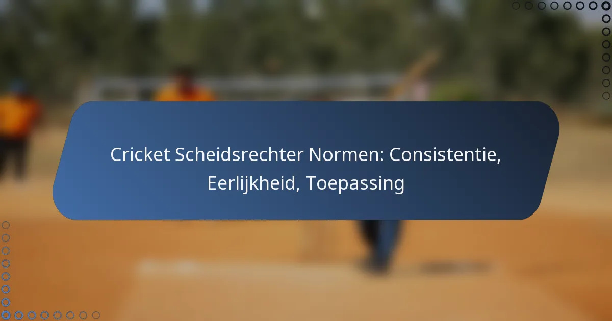 Cricket Scheidsrechter Normen: Consistentie, Eerlijkheid, Toepassing