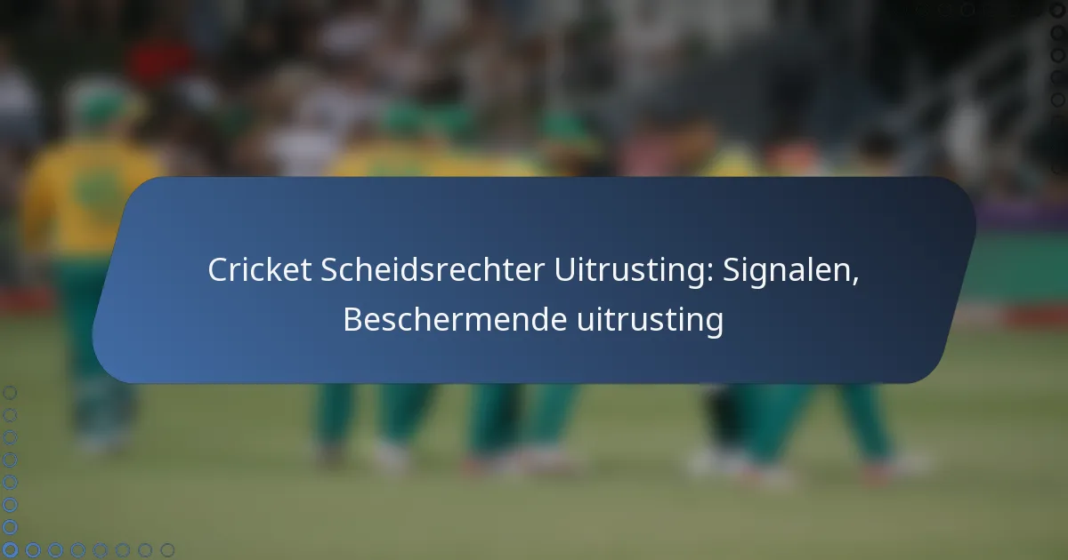 Cricket Scheidsrechter Uitrusting: Signalen, Beschermende uitrusting