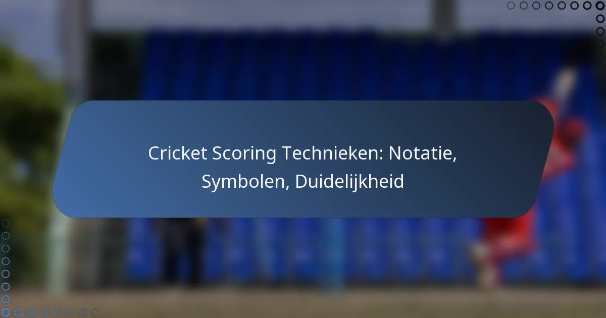 Cricket Scoring Technieken: Notatie, Symbolen, Duidelijkheid