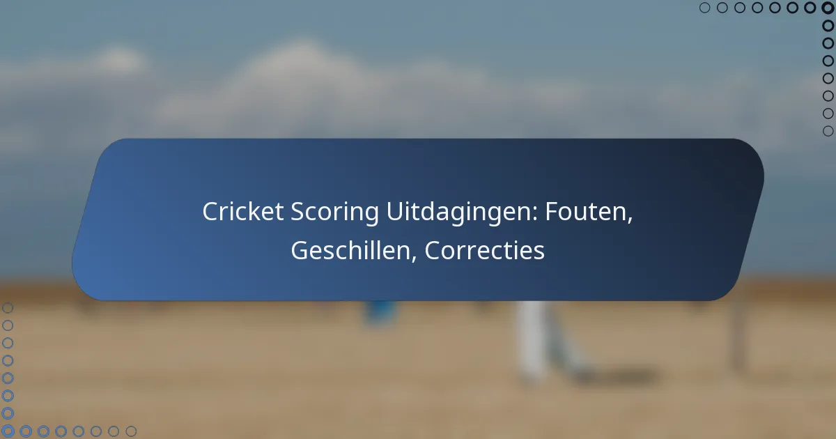 Cricket Scoring Uitdagingen: Fouten, Geschillen, Correcties