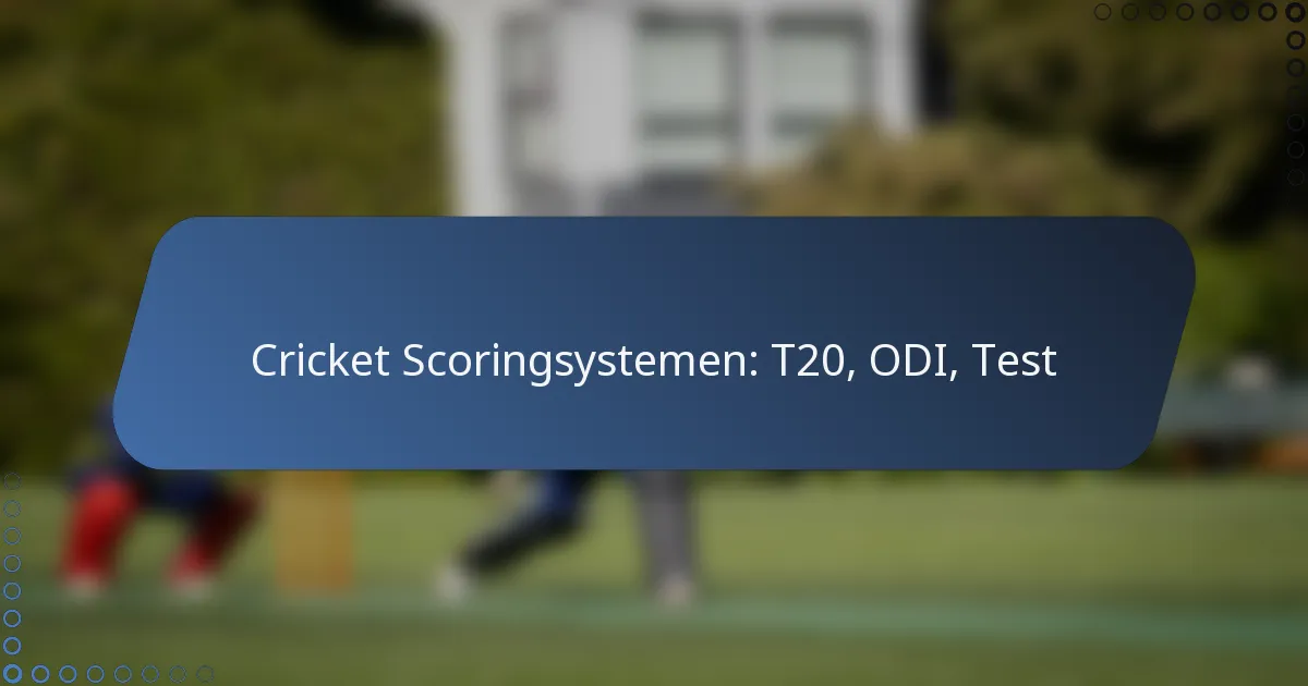 Cricket Scoringsystemen: T20, ODI, Test
