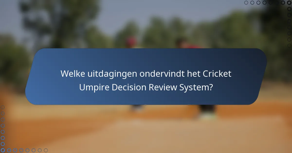 Welke uitdagingen ondervindt het Cricket Umpire Decision Review System?